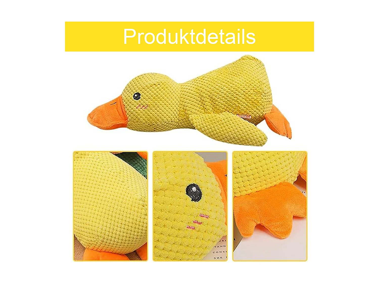 Canard en peluche jaune - jouet anti-stress pour chiot