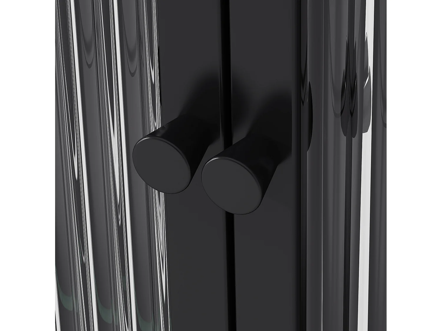 Armoire murale avec 3 portes - Métal + verre, noir