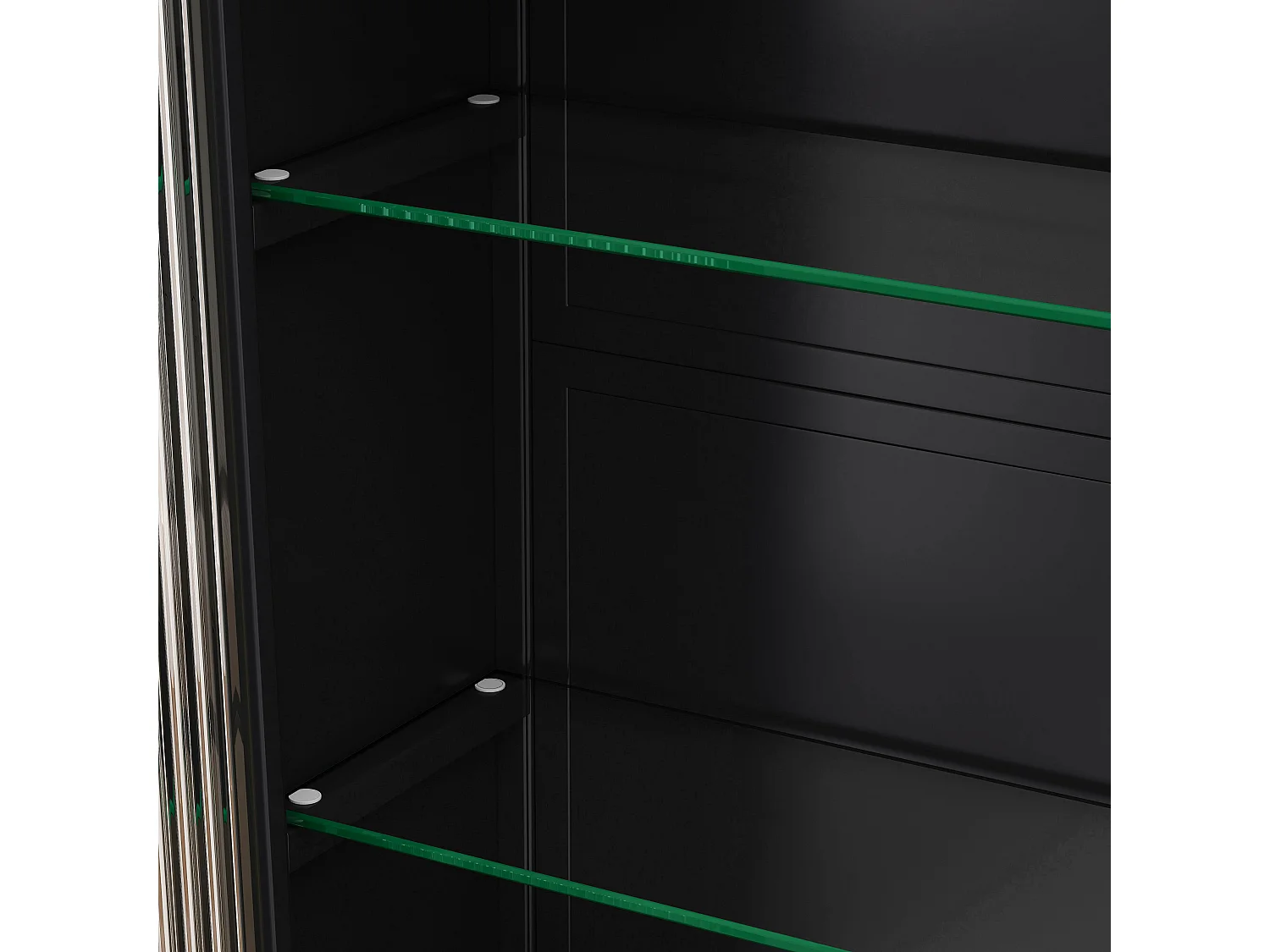 Armoire murale avec 3 portes - Métal + verre, noir