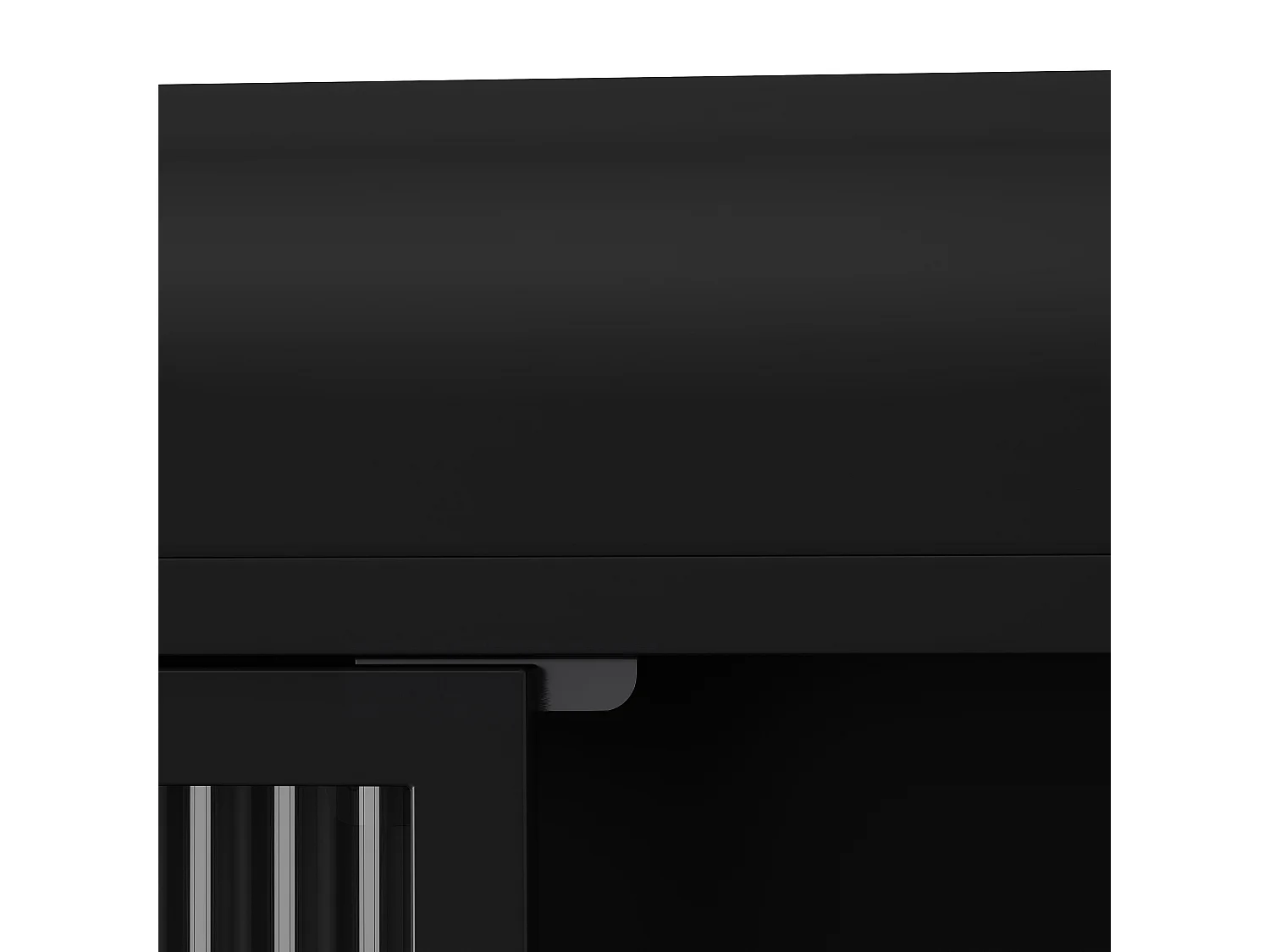 Armoire murale avec 3 portes - Métal + verre, noir