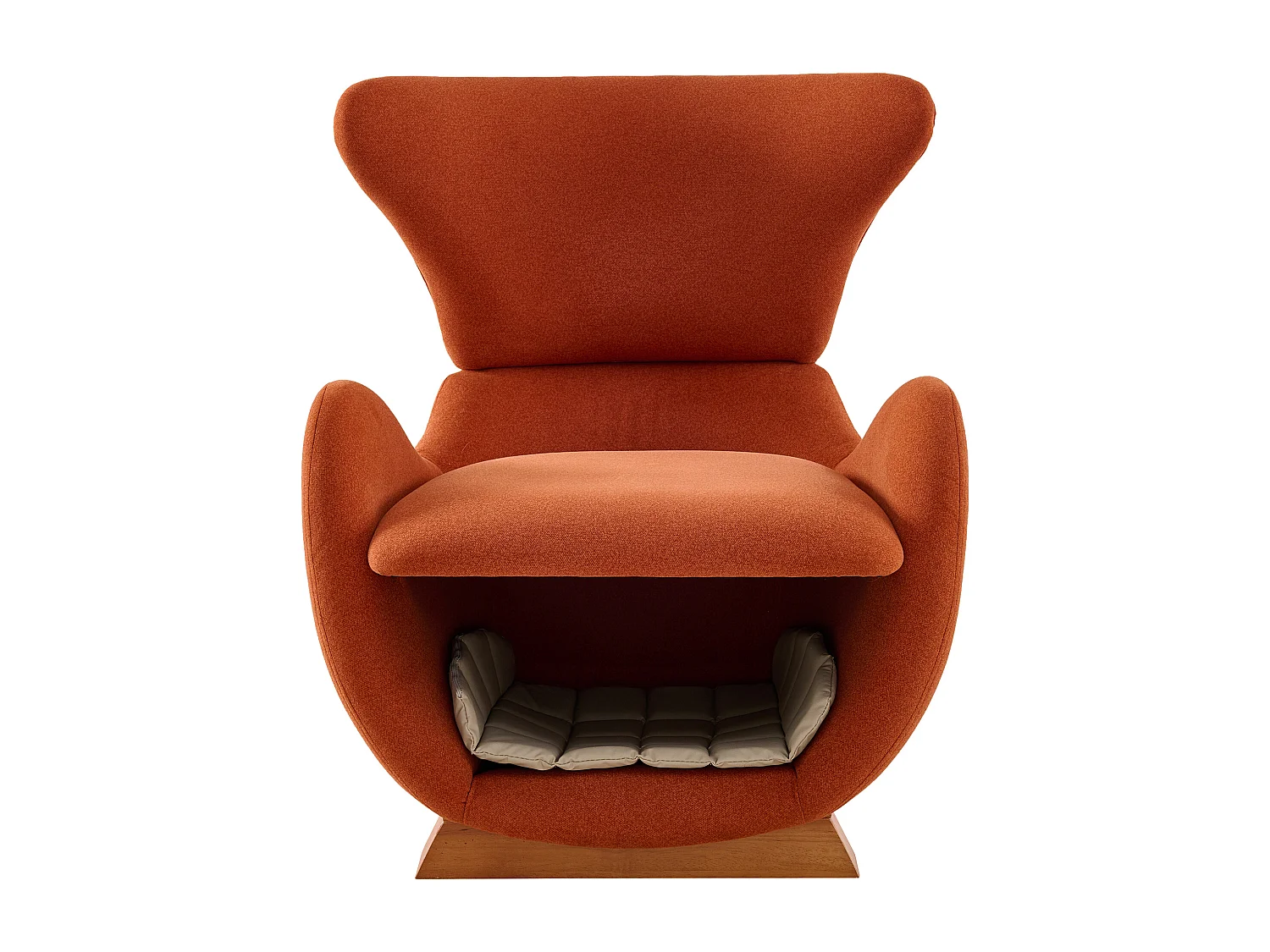 Poltrona di design in stile squalo balena con nicchia per animali domestici, tessuto rosso mattone