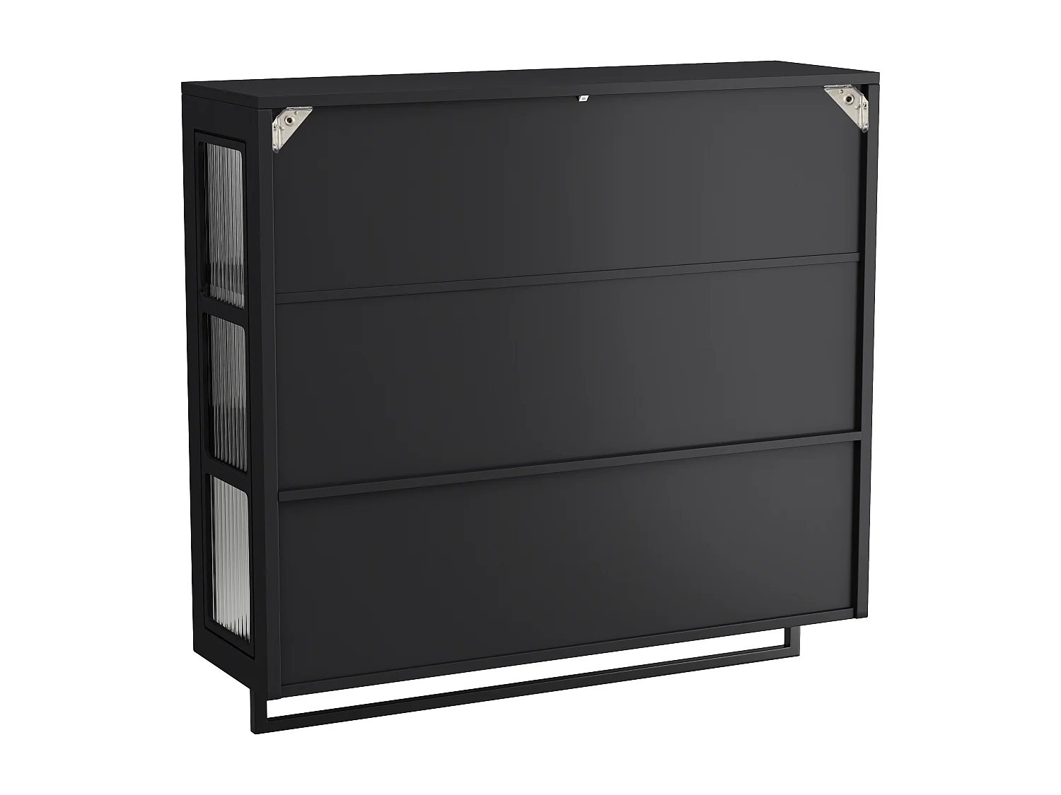 Houten wandkast met 3 deuren - Voor hal, woonkamer, badkamer, zwart