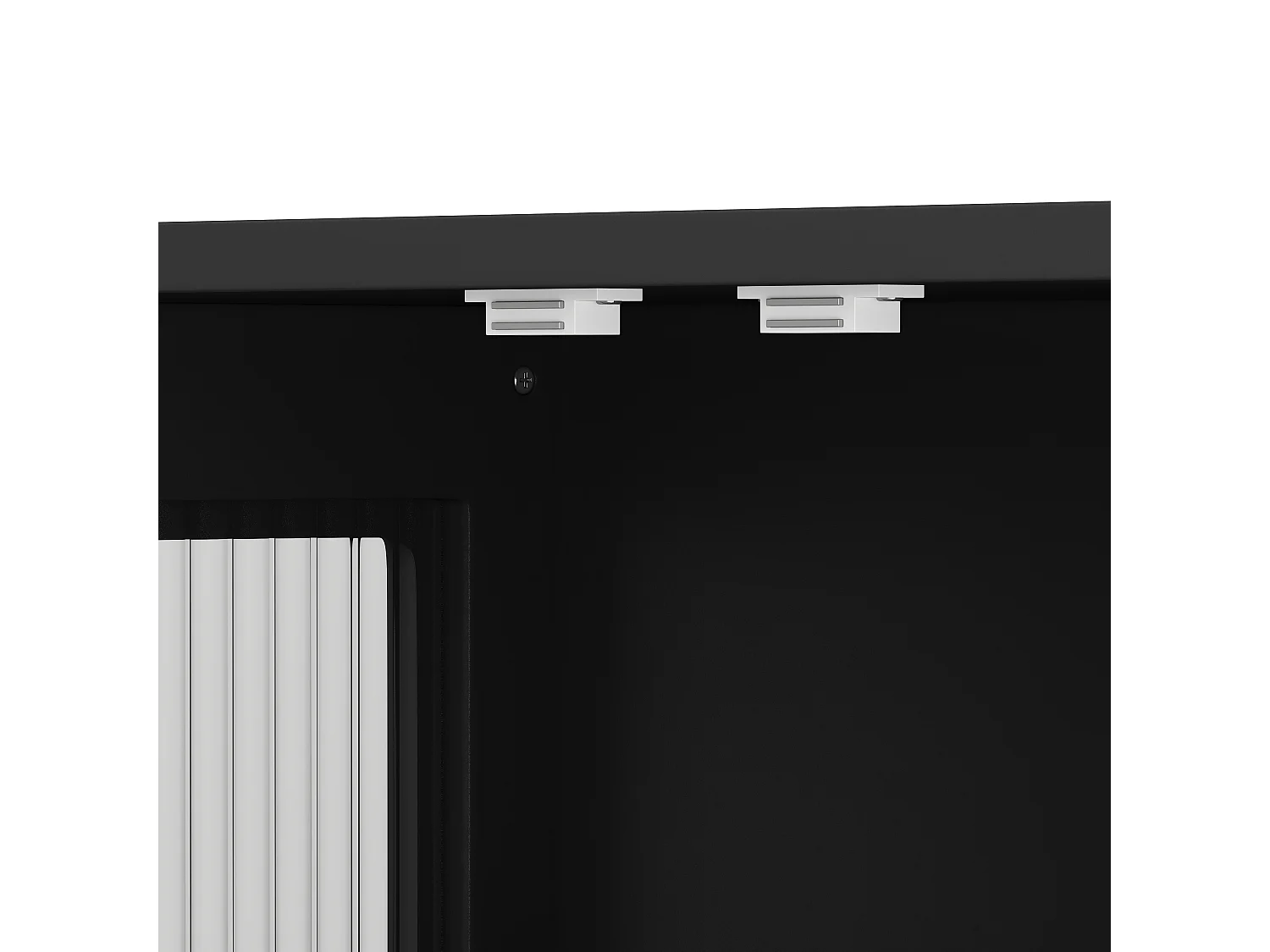 Houten wandkast met 3 deuren - Voor hal, woonkamer, badkamer, zwart