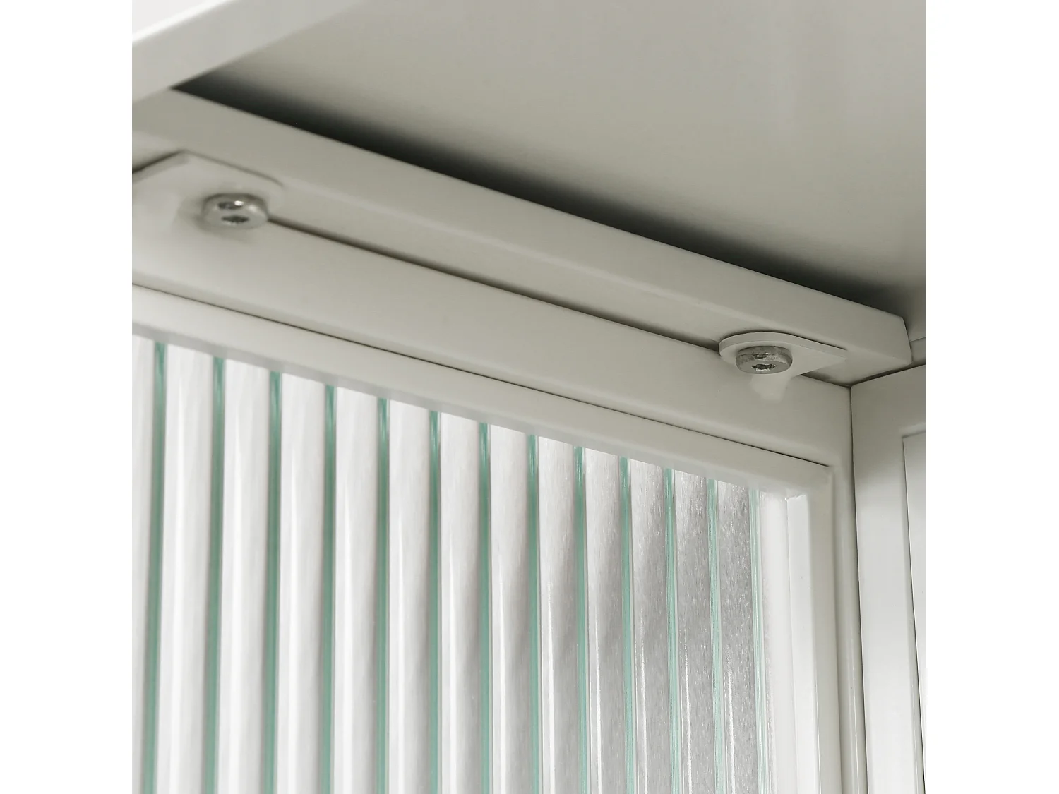 Armoire murale avec 2 portes vitrées et étagère , porte‑serviette - Blanc