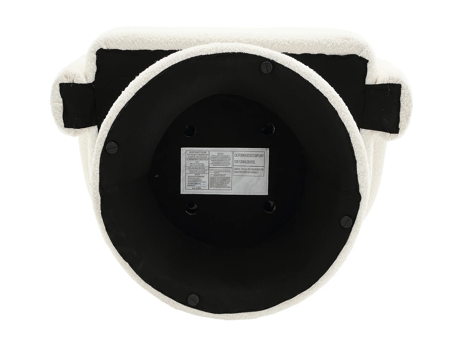 Draaibare fauteuil in tonvorm met lusvormige stof - Voor woonkamer, slaapkamer, kantoor - Beige