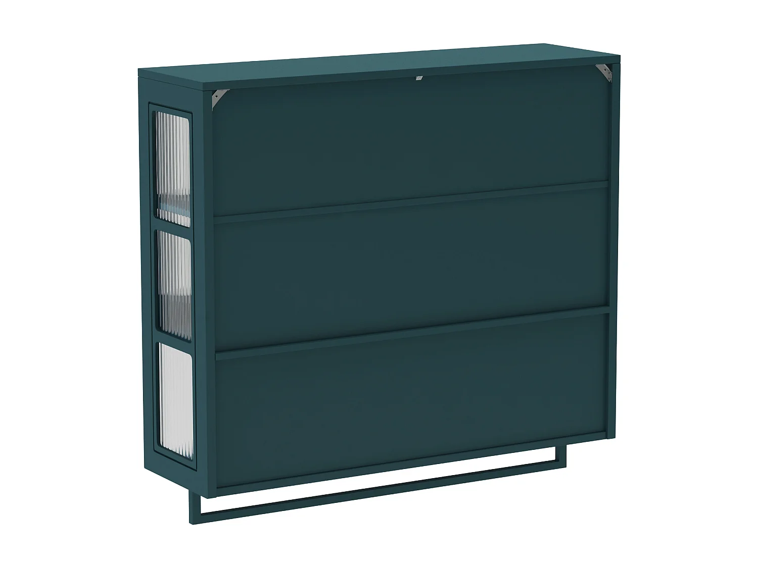 Armoire murale en bois avec 3 portes - Pour entrée, salon, salle de bain, vert foncé