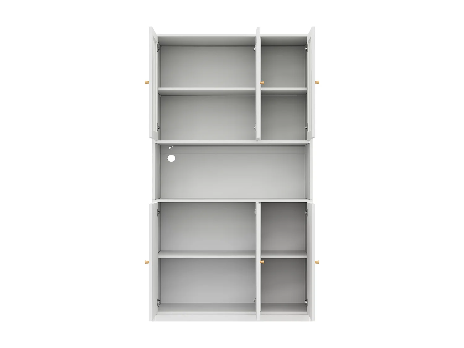 Bibliothèque 100×35×200 cm avec portes vitrées et LED - Vitrine blanc