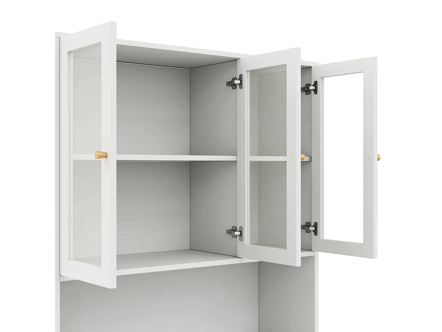 Bibliothèque 100×35×200 cm avec portes vitrées et LED - Vitrine blanc