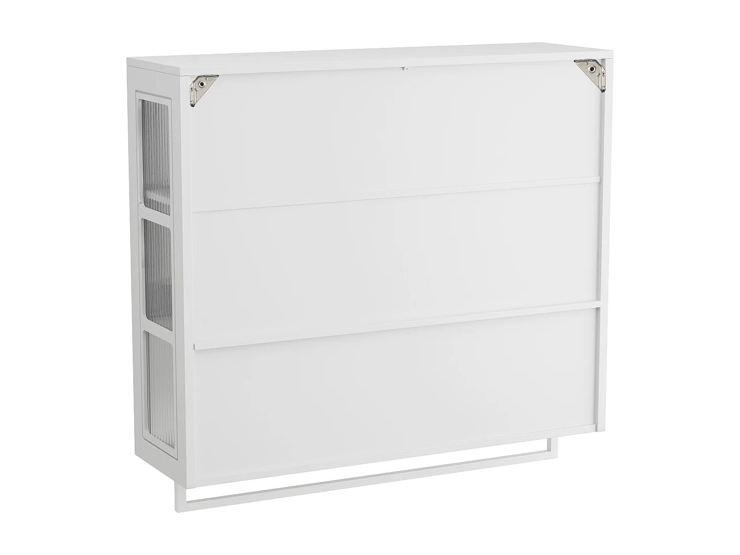 Houten wandkast met 3 deuren - Voor hal, woonkamer, badkamer, wit