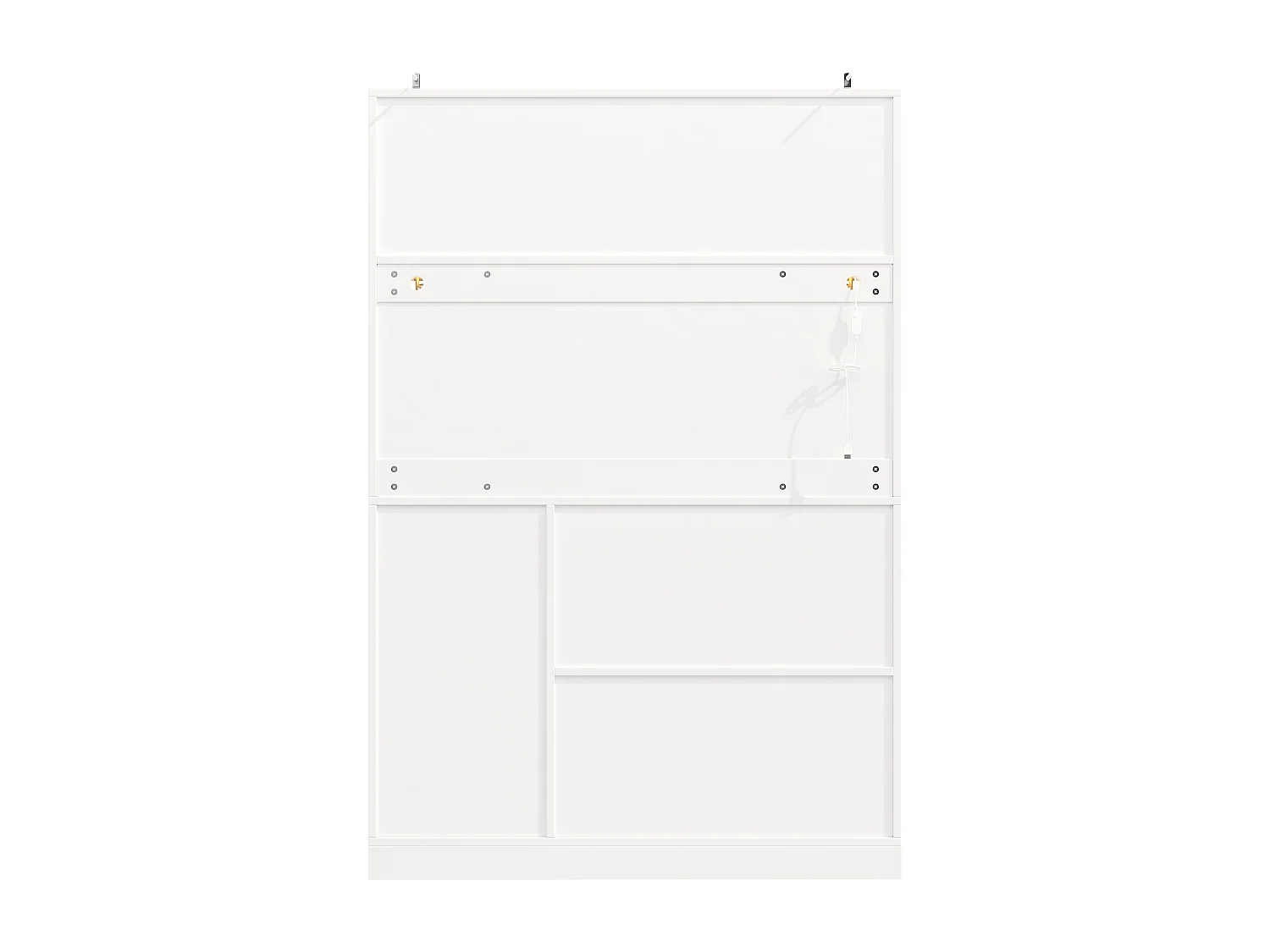 Buffet de cuisine avec LED, 4 portes et 2 tiroirs - Blanc 120x40x188 cm
