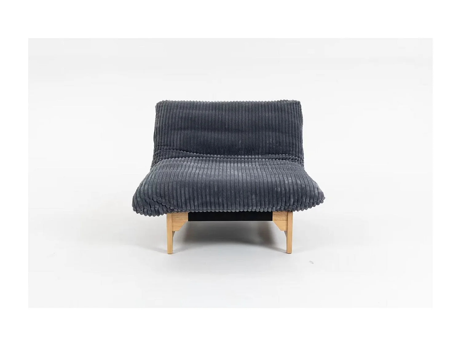 Fauteuil bean bag en tissu velours côtelé gris - sans accoudoirs