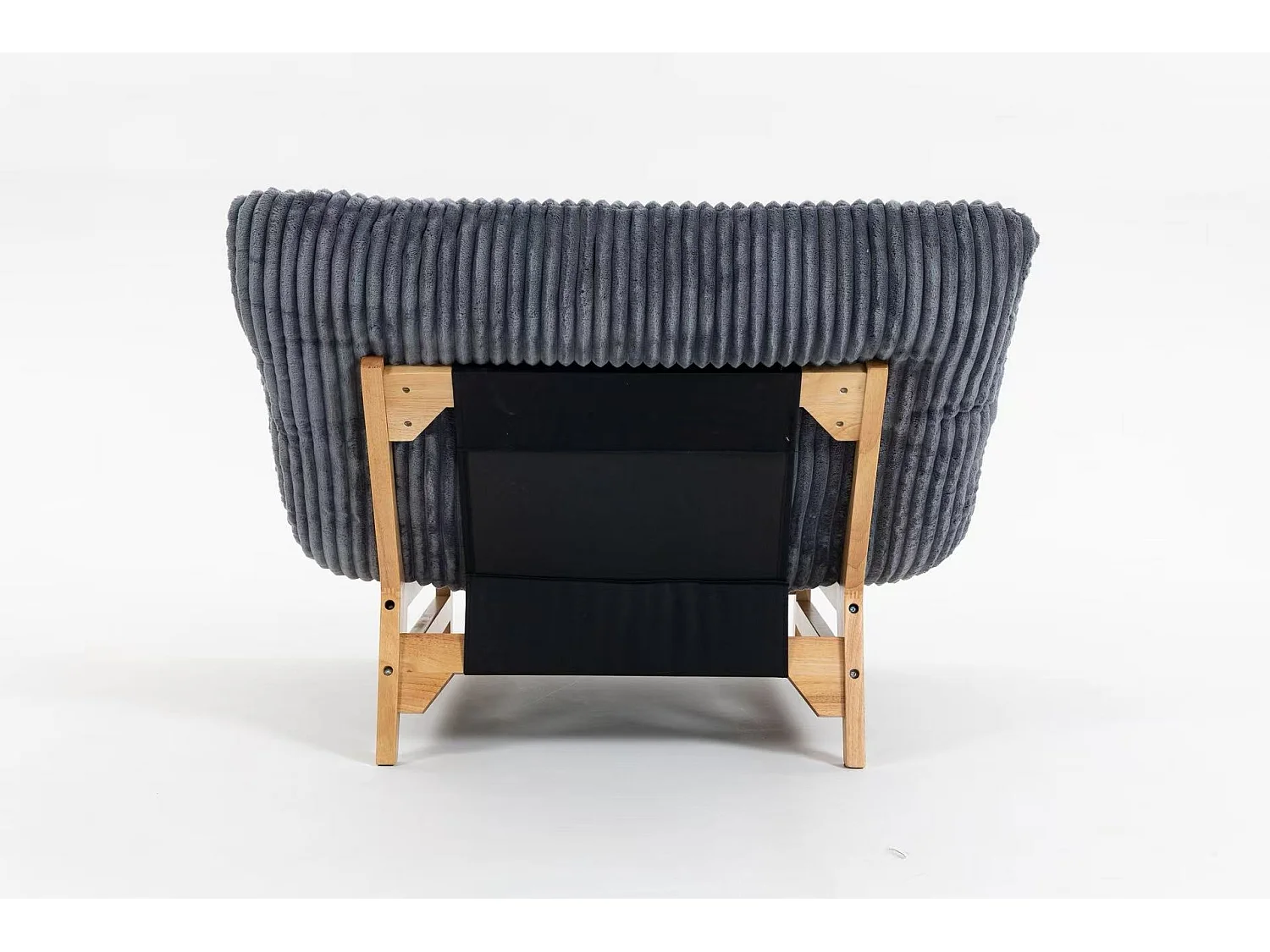 Fauteuil bean bag en tissu velours côtelé gris - sans accoudoirs