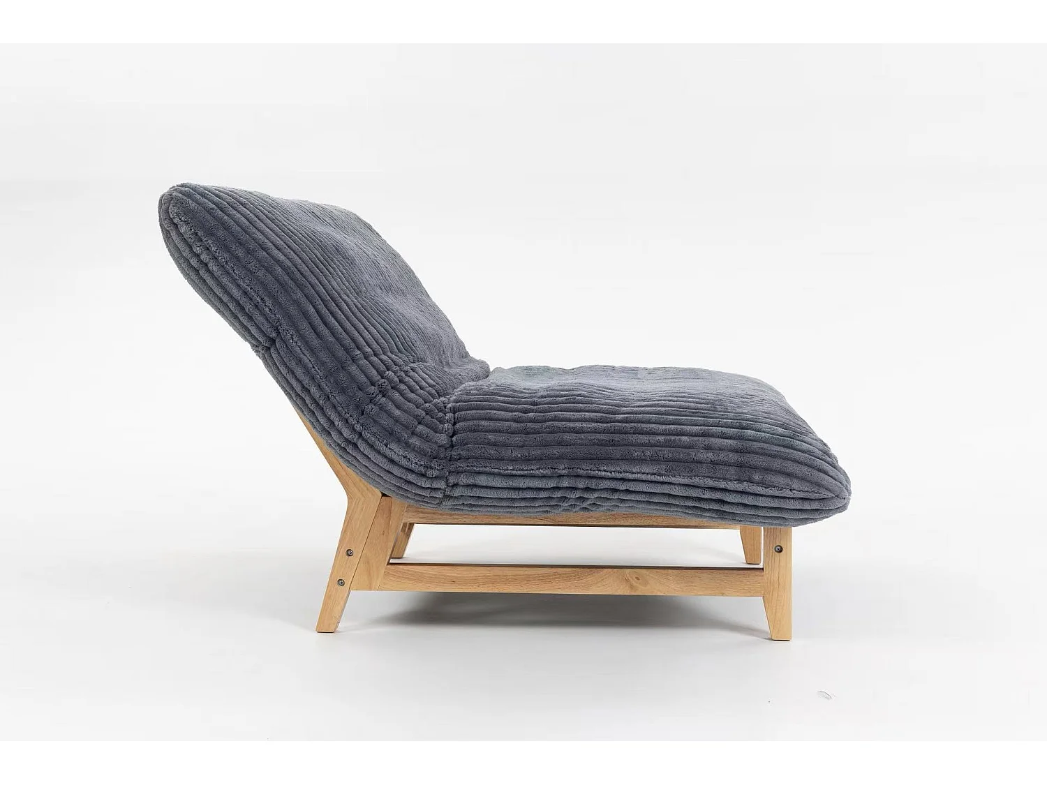 Fauteuil bean bag en tissu velours côtelé gris - sans accoudoirs