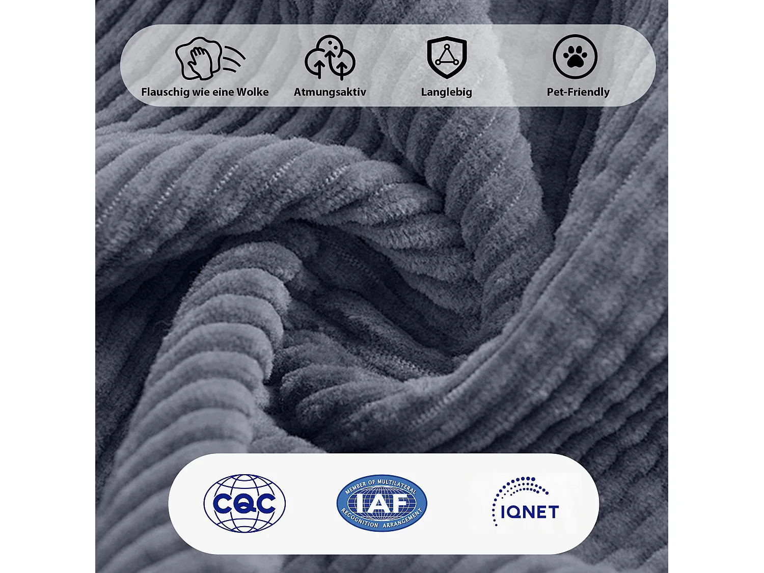 Fauteuil bean bag en tissu velours côtelé gris - sans accoudoirs