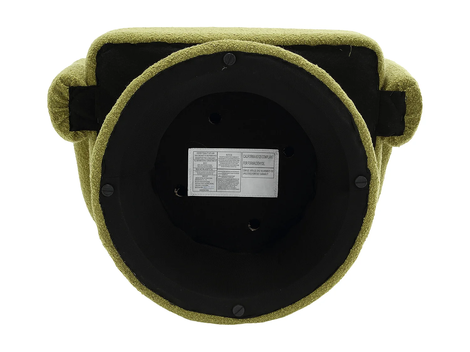 Fauteuil pivotant Tissu bouclé en forme de tonneau - Pour salon, chambre, bureau - Couleur olive