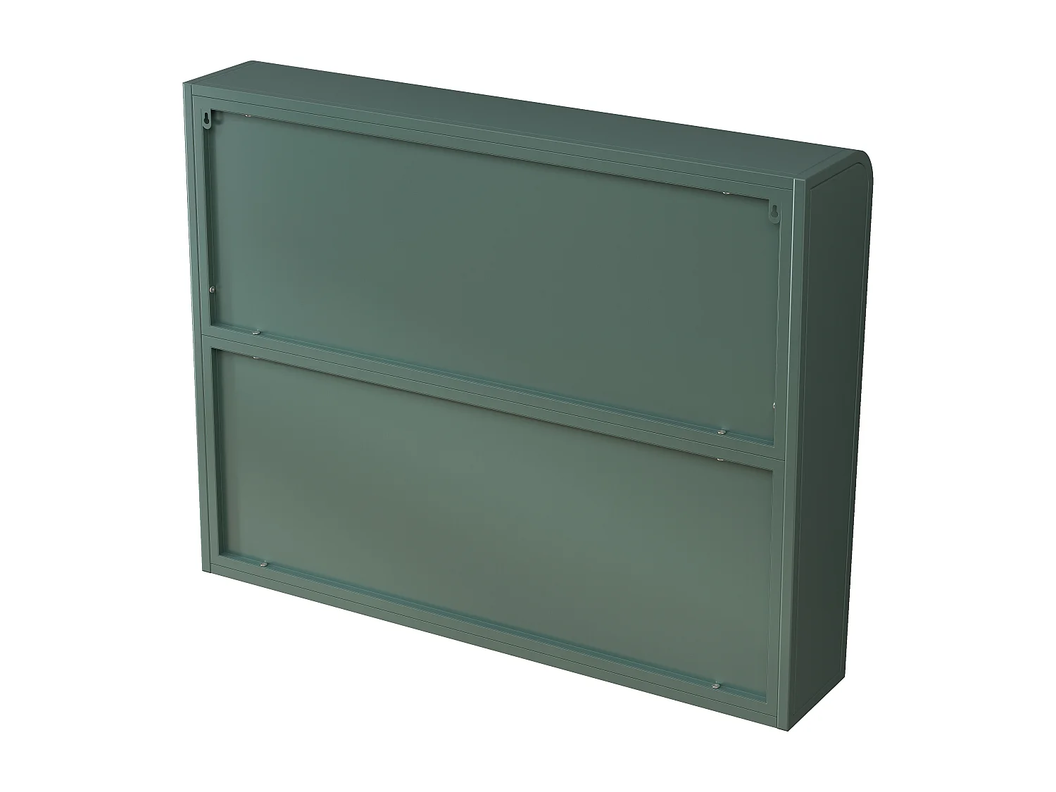 Armoire murale avec 3 portes - Métal + verre, vert foncé