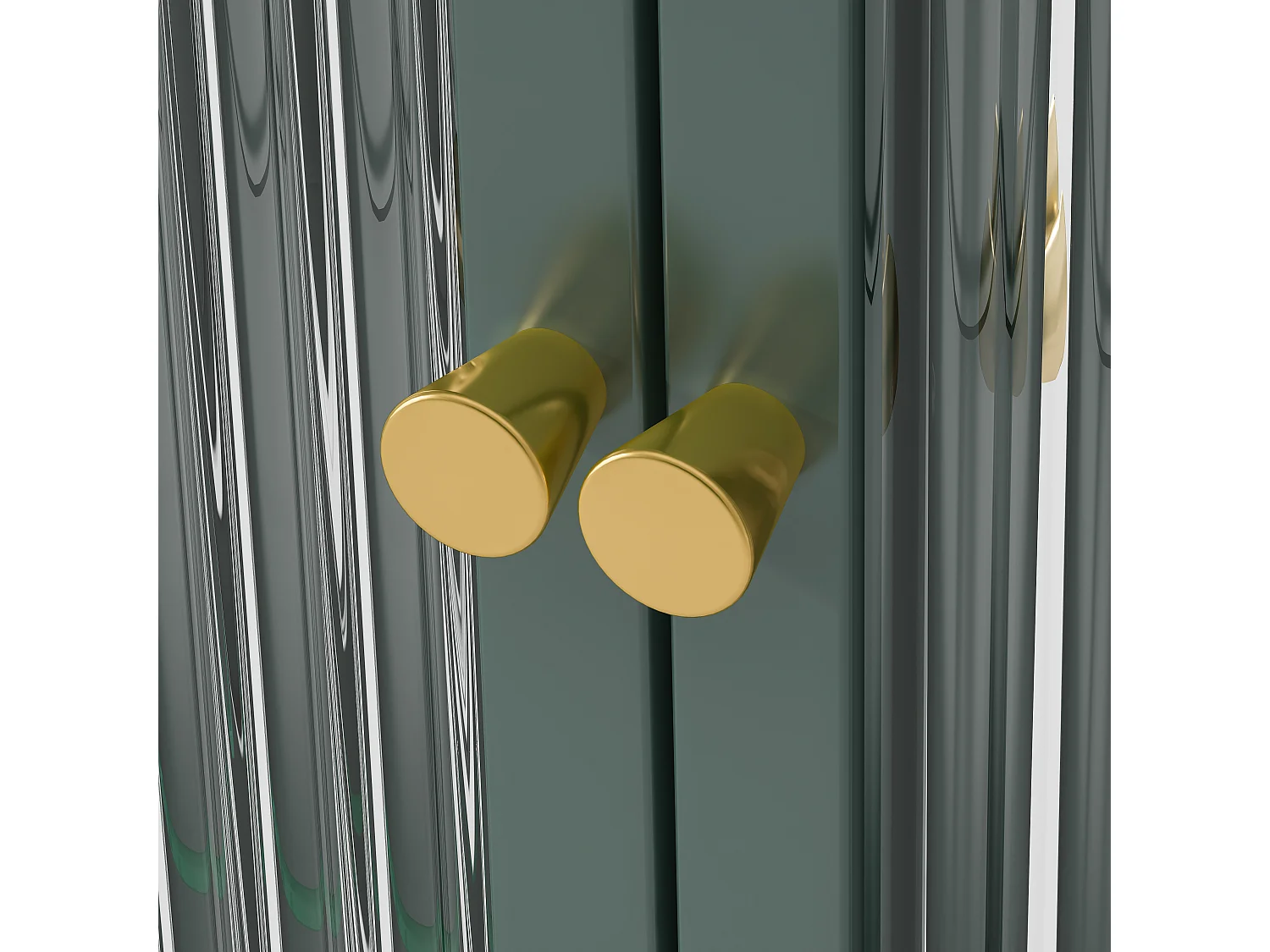 Armoire murale avec 3 portes - Métal + verre, vert foncé