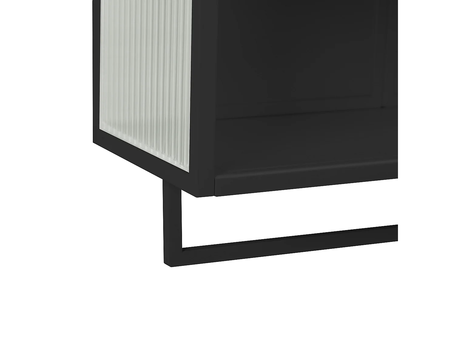 Armoire murale avec 2 portes vitrées et étagère , porte‑serviette - Noir