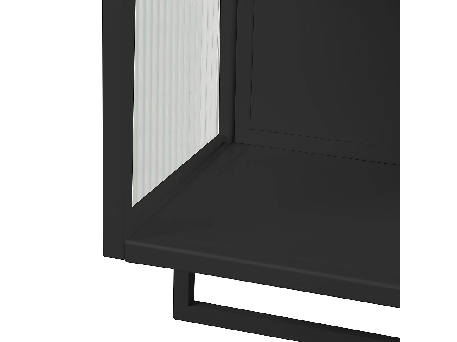 Armoire murale avec 2 portes vitrées et étagère , porte‑serviette - Noir