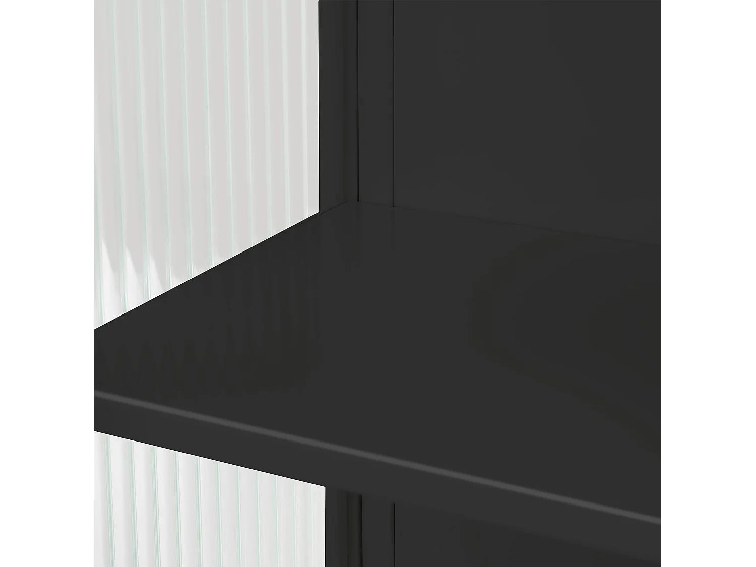 Armoire murale avec 2 portes vitrées et étagère , porte‑serviette - Noir