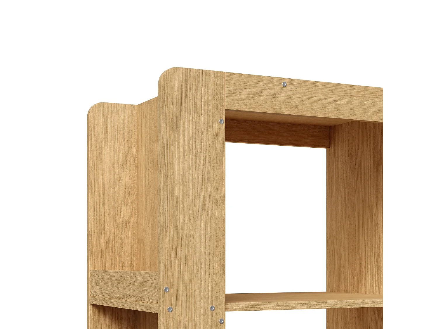 Bibliothèque avec 3 compartiments ouverts et 3 tiroirs, couleur bois 60 × 40 × 200 cm