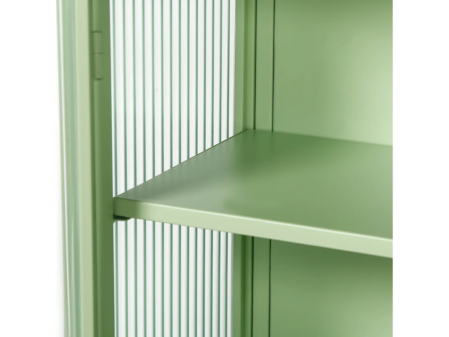 Armoire murale 70 cm avec 2 portes vitrées et 3 niveaux - Vert