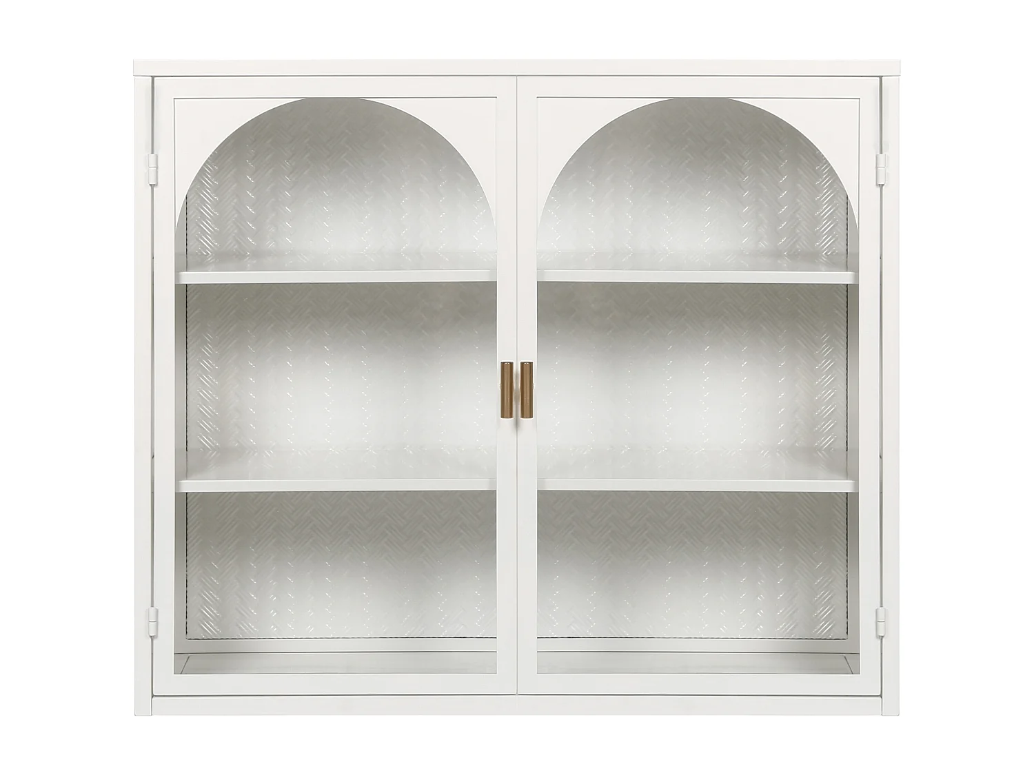 Armoire murale avec 2 portes vitrées - Motif tissé , blanc