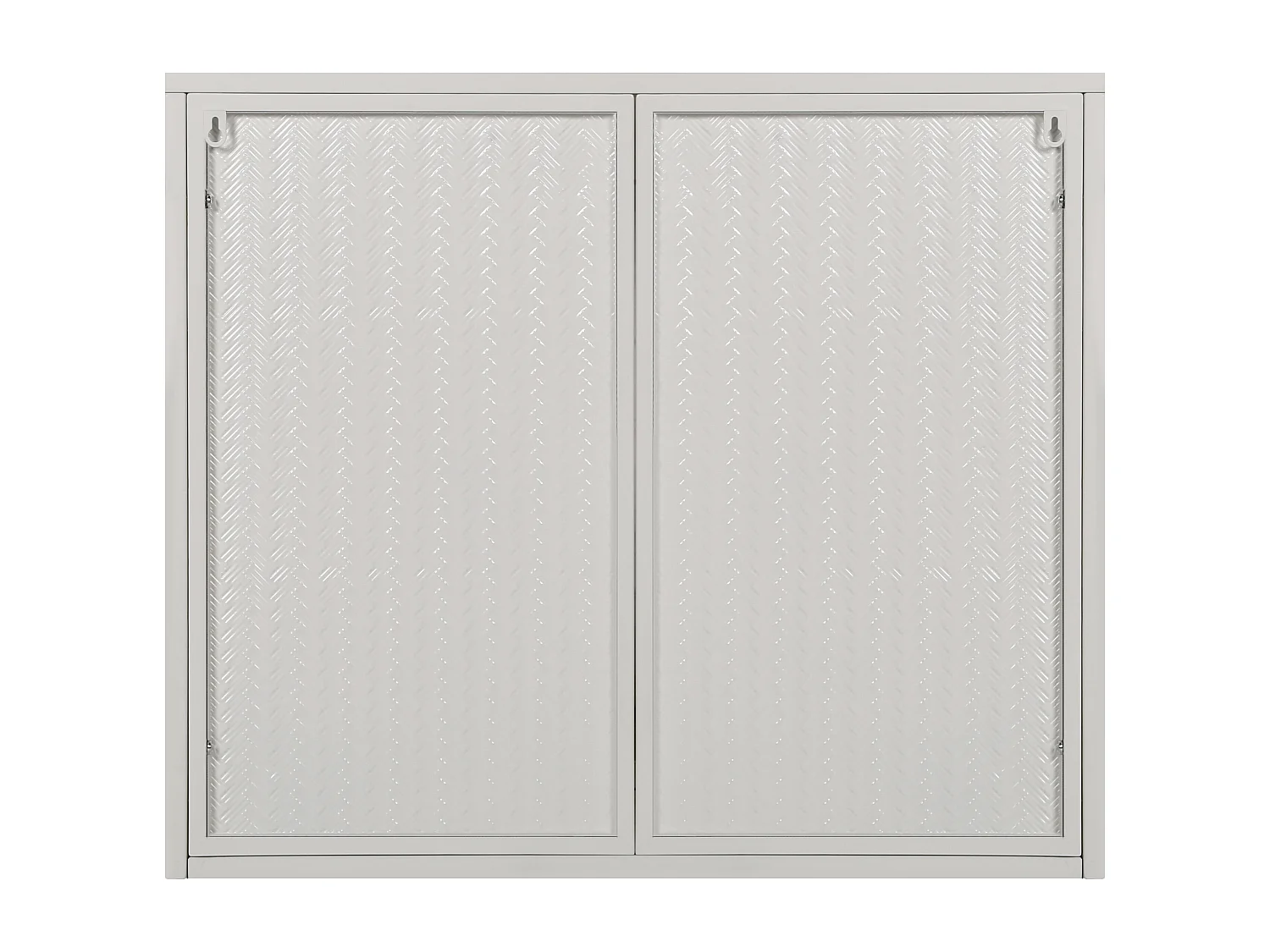 Armoire murale avec 2 portes vitrées - Motif tissé , blanc