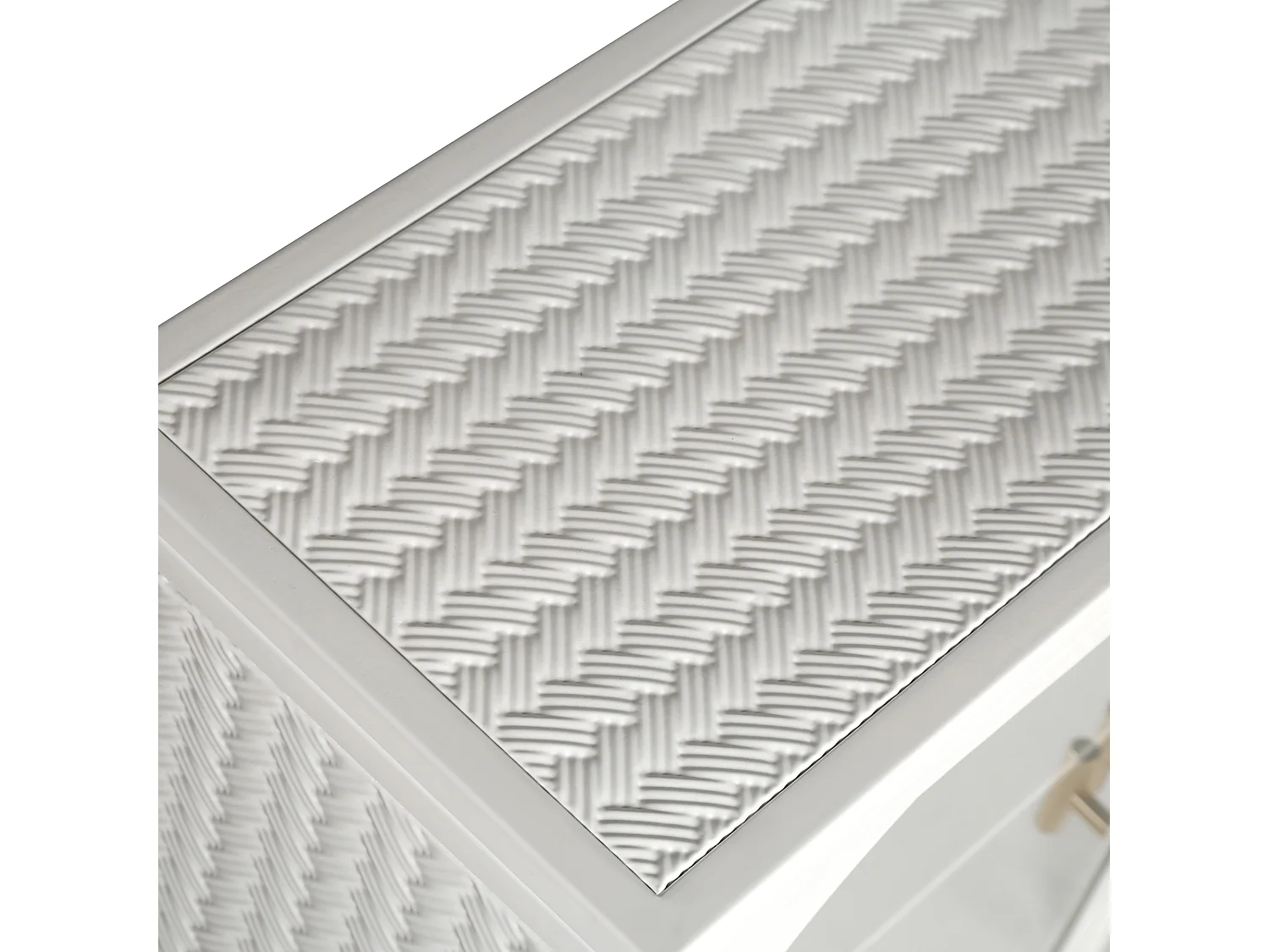 Armoire murale avec 2 portes vitrées - Motif tissé , blanc