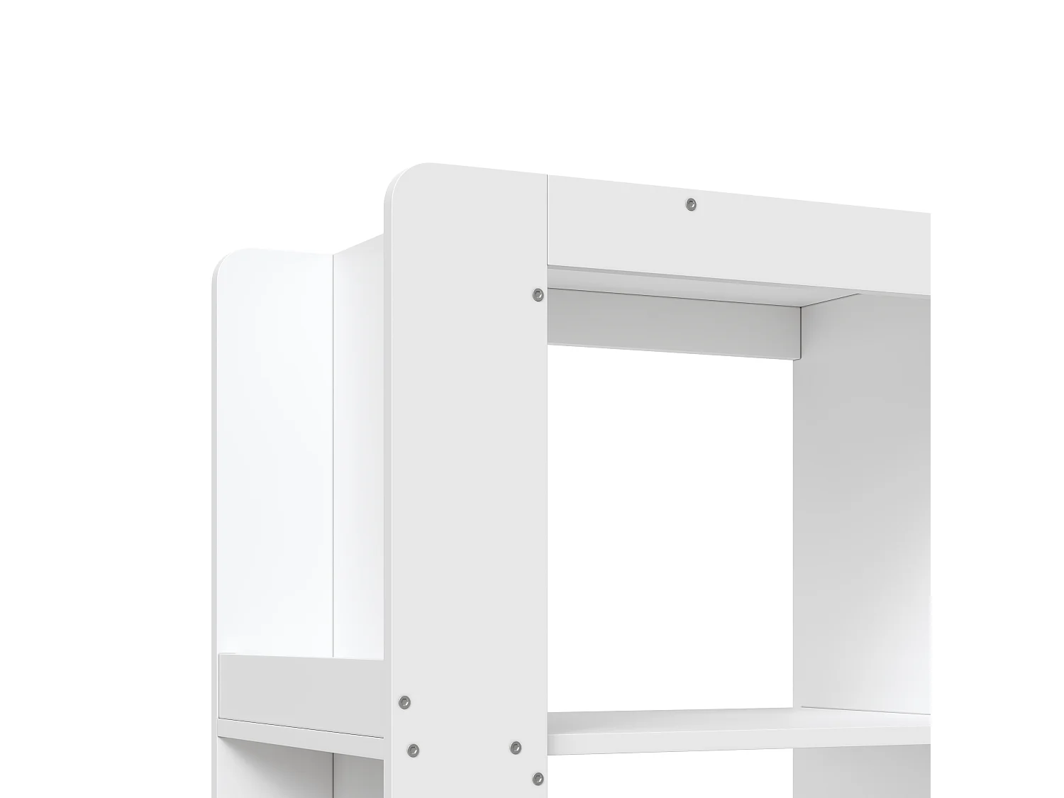 Boekenkast met 3 open vakken en 3 lades, wit, 60 × 40 × 200 cm