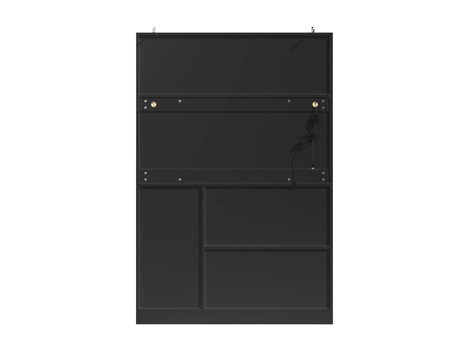Buffet de cuisine avec LED, 4 portes et 2 tiroirs - Noir 120x40x188 cm
