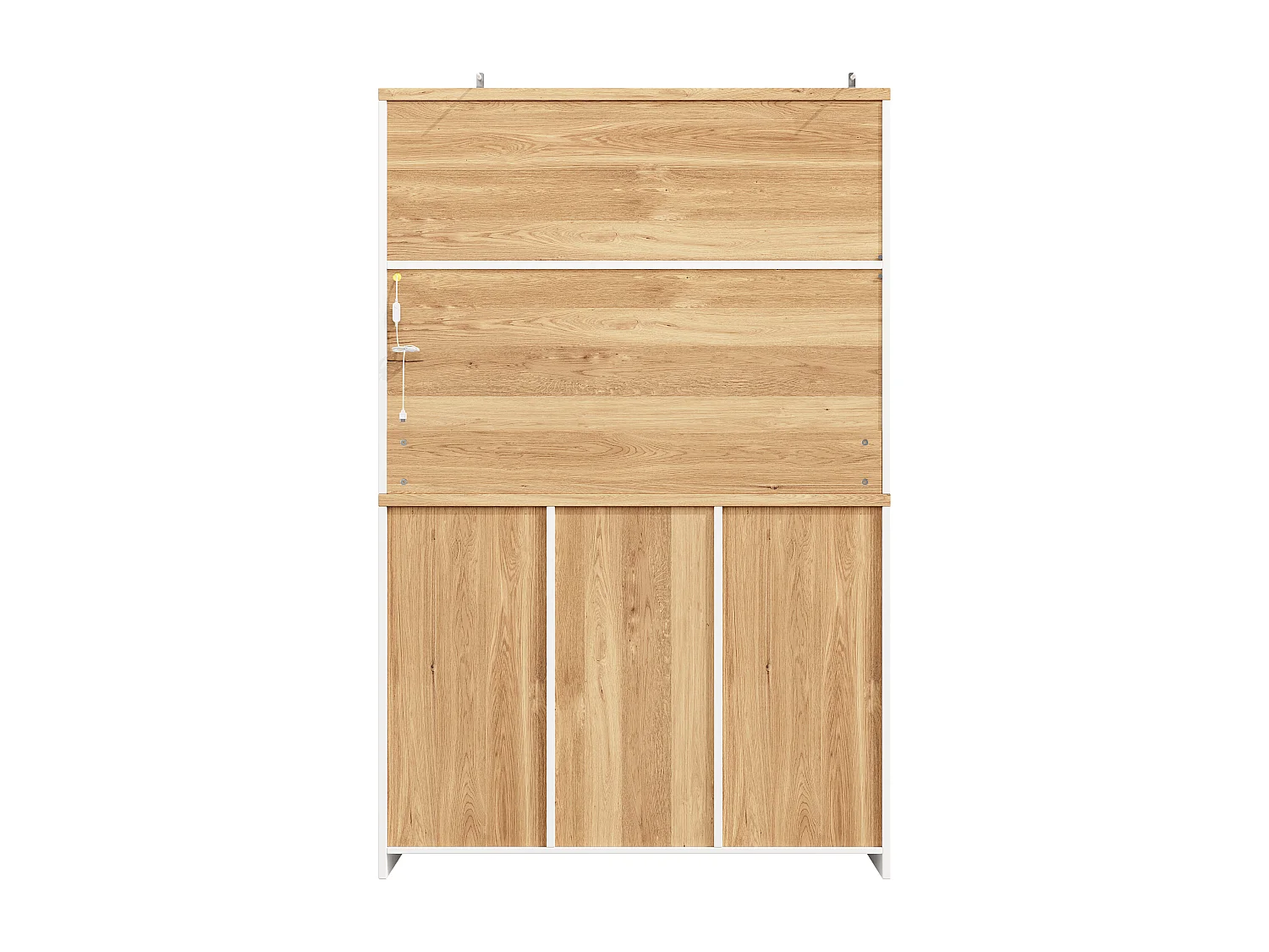 Buffet de cuisine 120 x 40 x 188 cm avec 3 portes, LED et 6 tiroirs - Blanc
