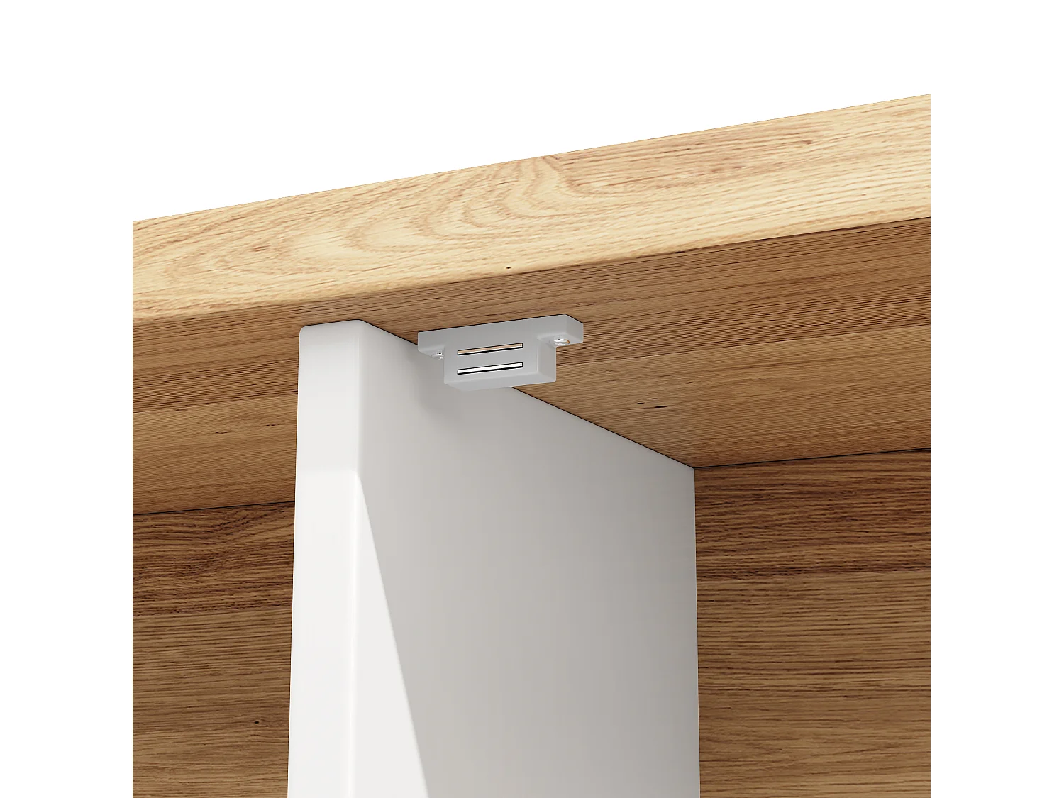 Buffet de cuisine 120 x 40 x 188 cm avec 3 portes, LED et 6 tiroirs - Blanc