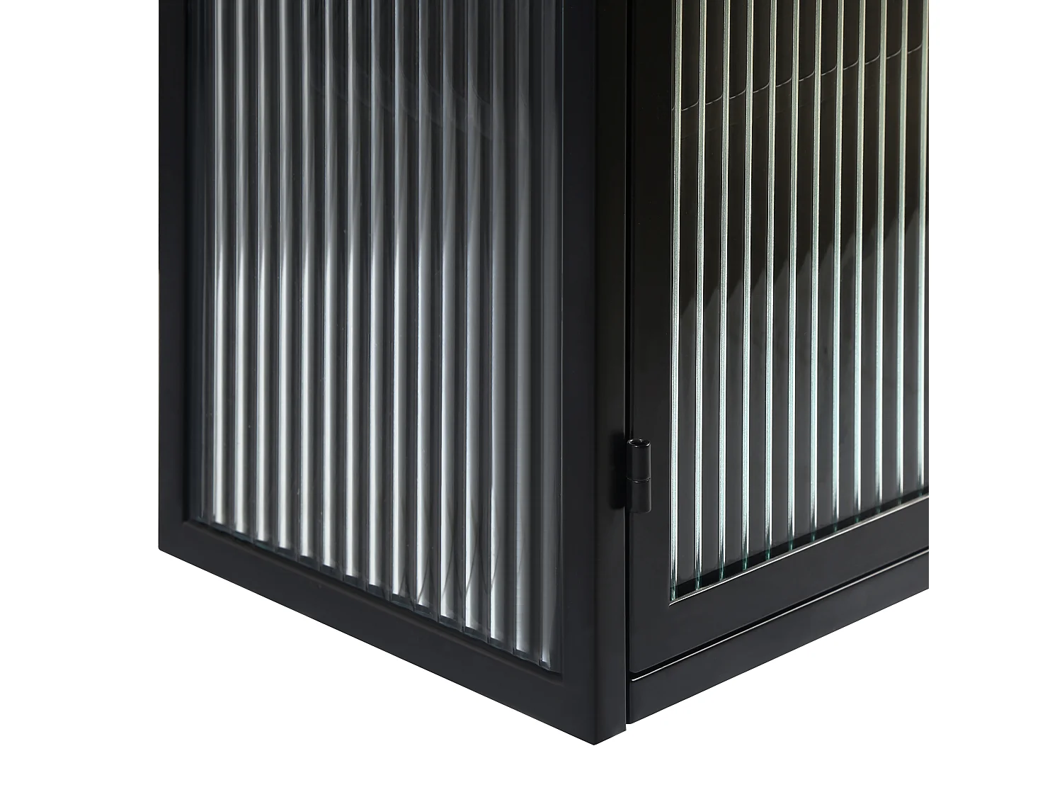 Armoire murale 70 cm avec 2 portes vitrées et 3 niveaux - Noir