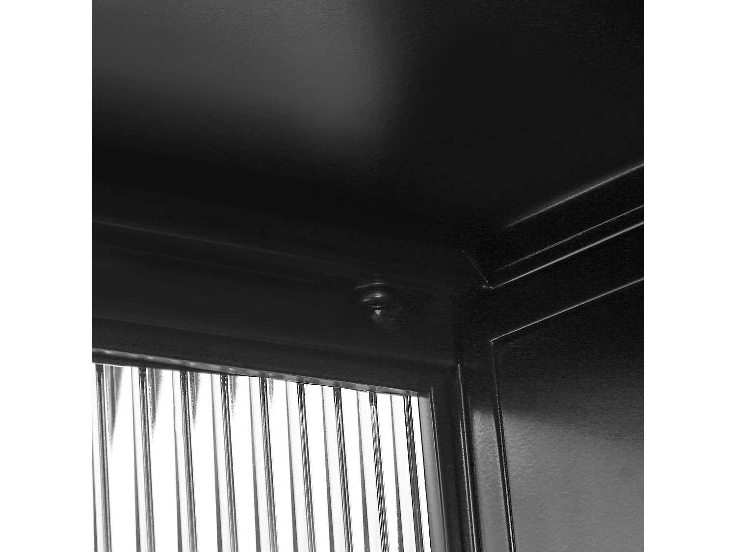 Armoire murale 70 cm avec 2 portes vitrées et 3 niveaux - Noir