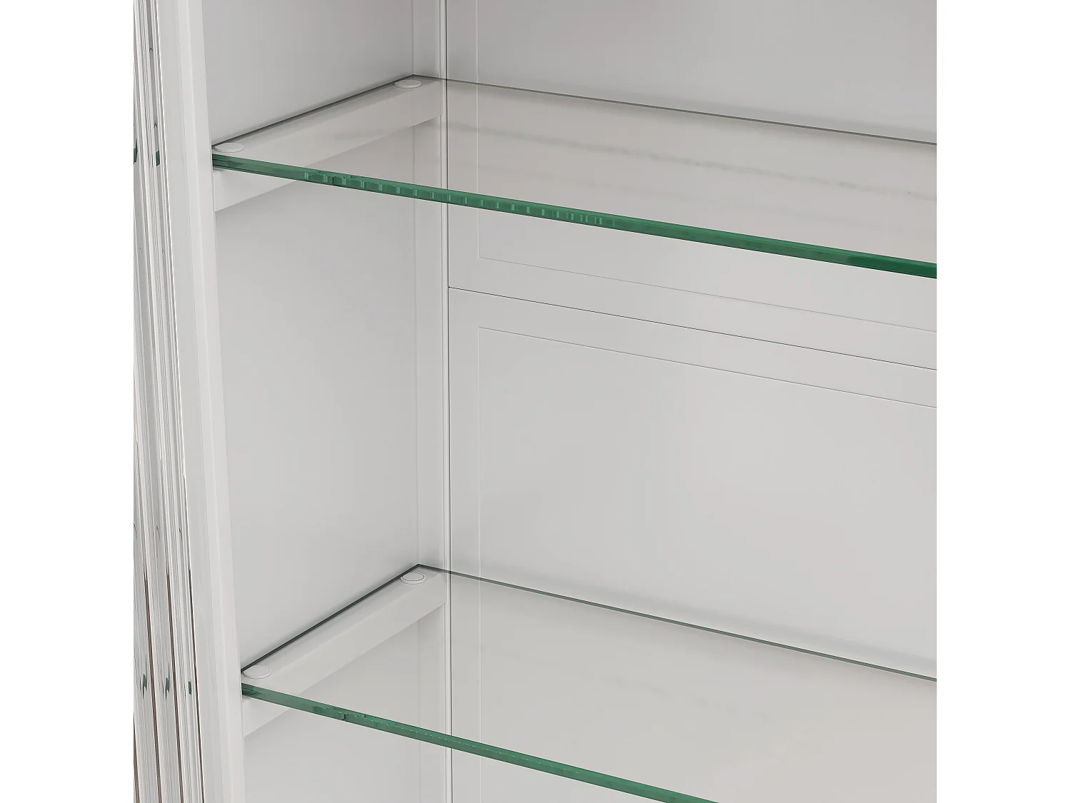 Armoire murale avec 3 portes - Métal + verre, blanc