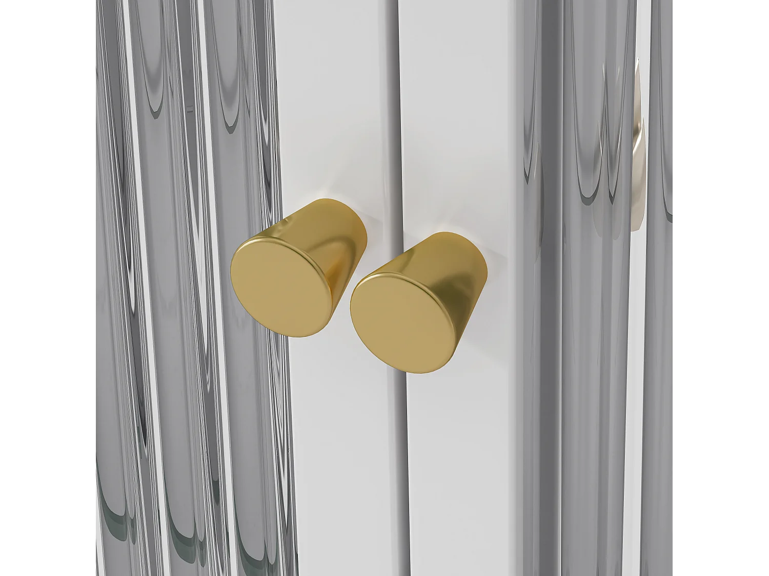 Armoire murale avec 3 portes - Métal + verre, blanc