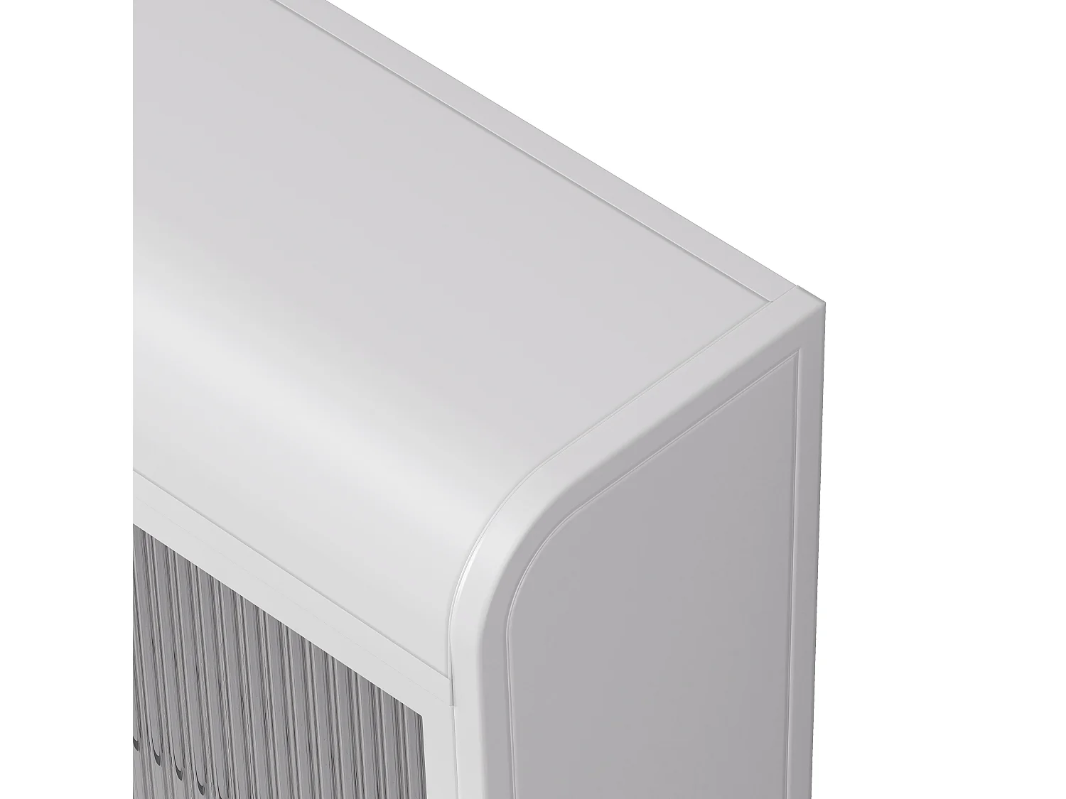 Armoire murale avec 3 portes - Métal + verre, blanc