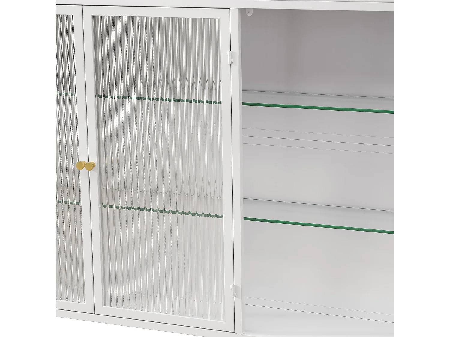 Armoire murale avec 3 portes - Métal + verre, blanc