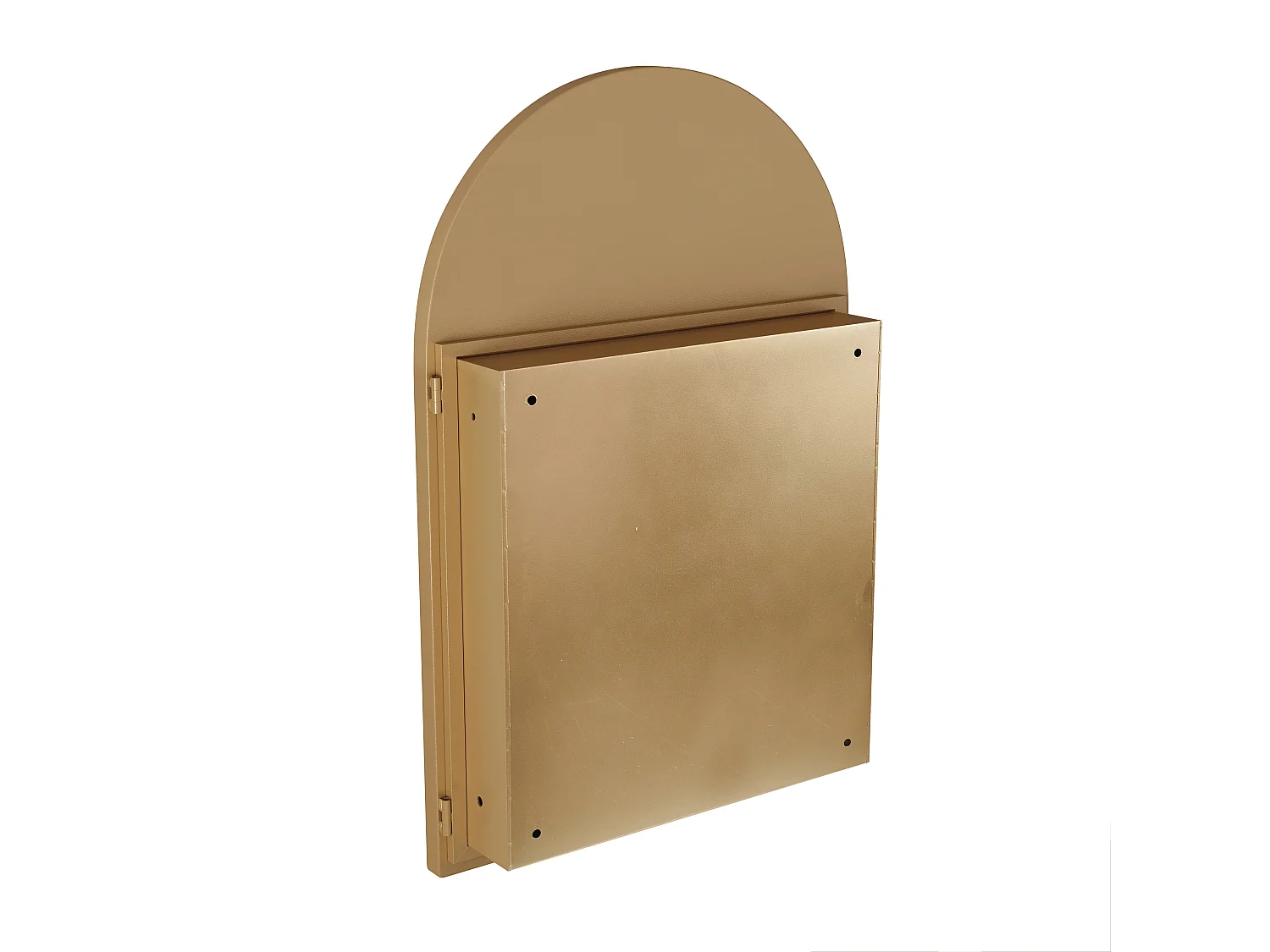 Miroir arquée avec rangement caché - Cadre en métal - Doré