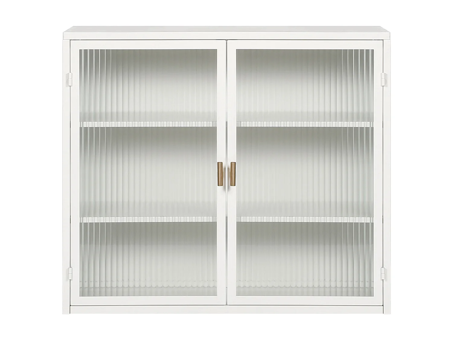 Armoire murale 70 cm avec 2 portes vitrées et 3 niveaux - Blanc