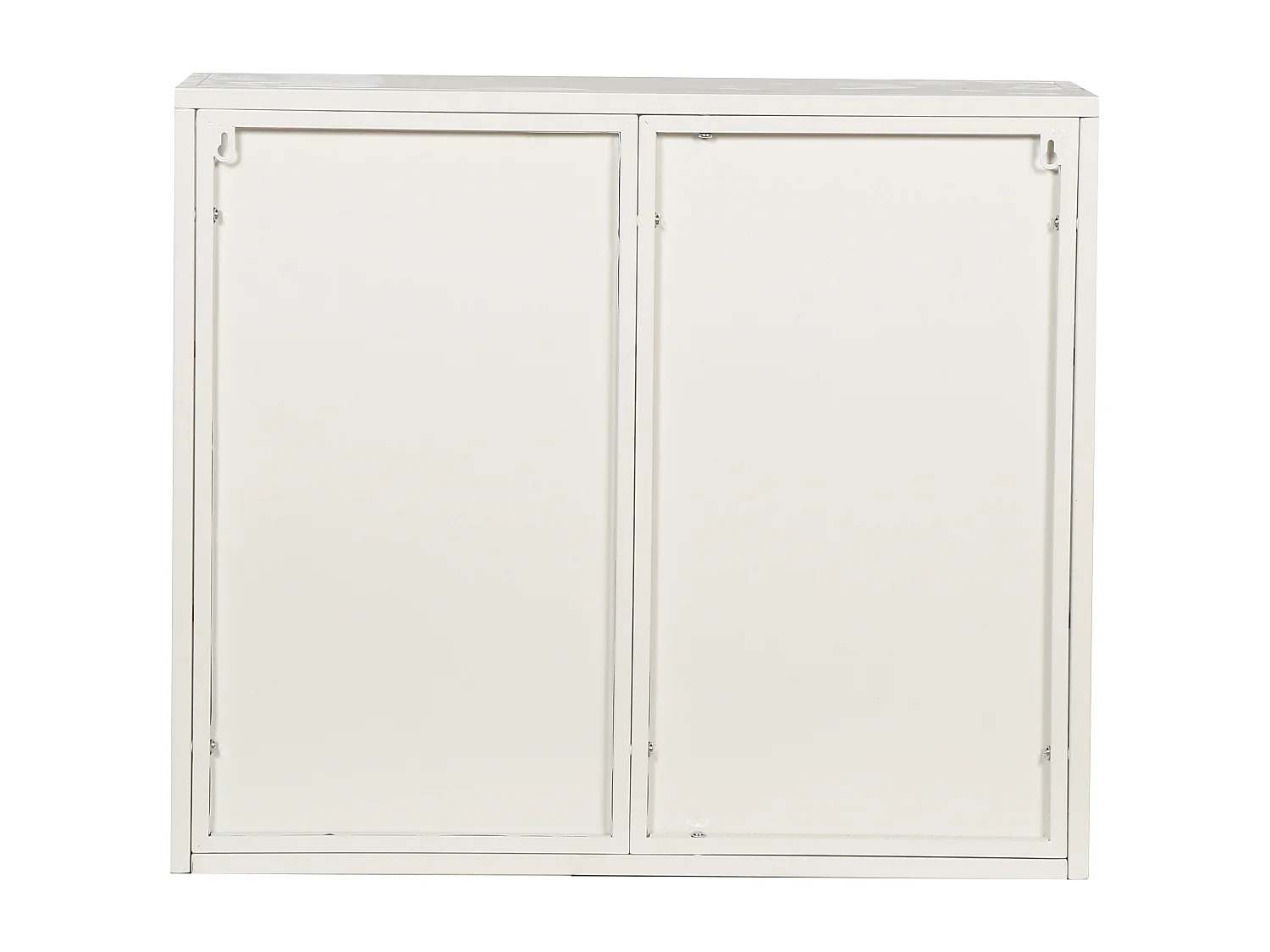Armoire murale 70 cm avec 2 portes vitrées et 3 niveaux - Blanc
