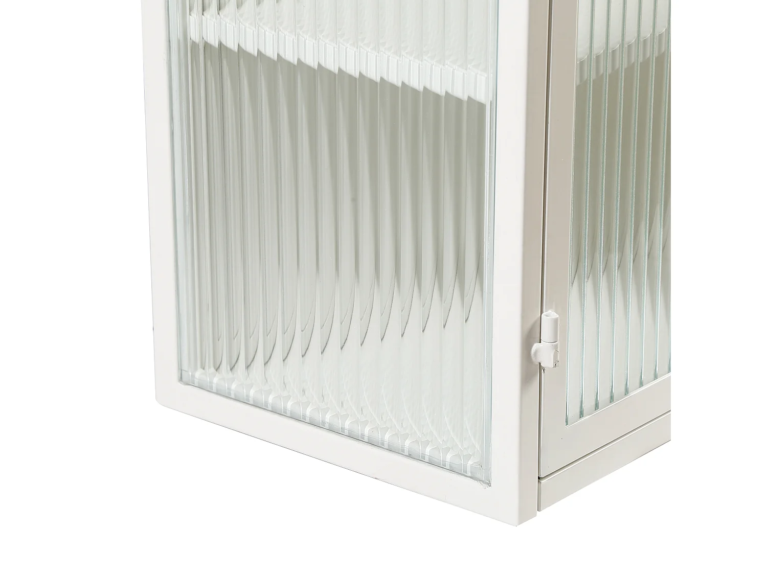 Armoire murale 70 cm avec 2 portes vitrées et 3 niveaux - Blanc