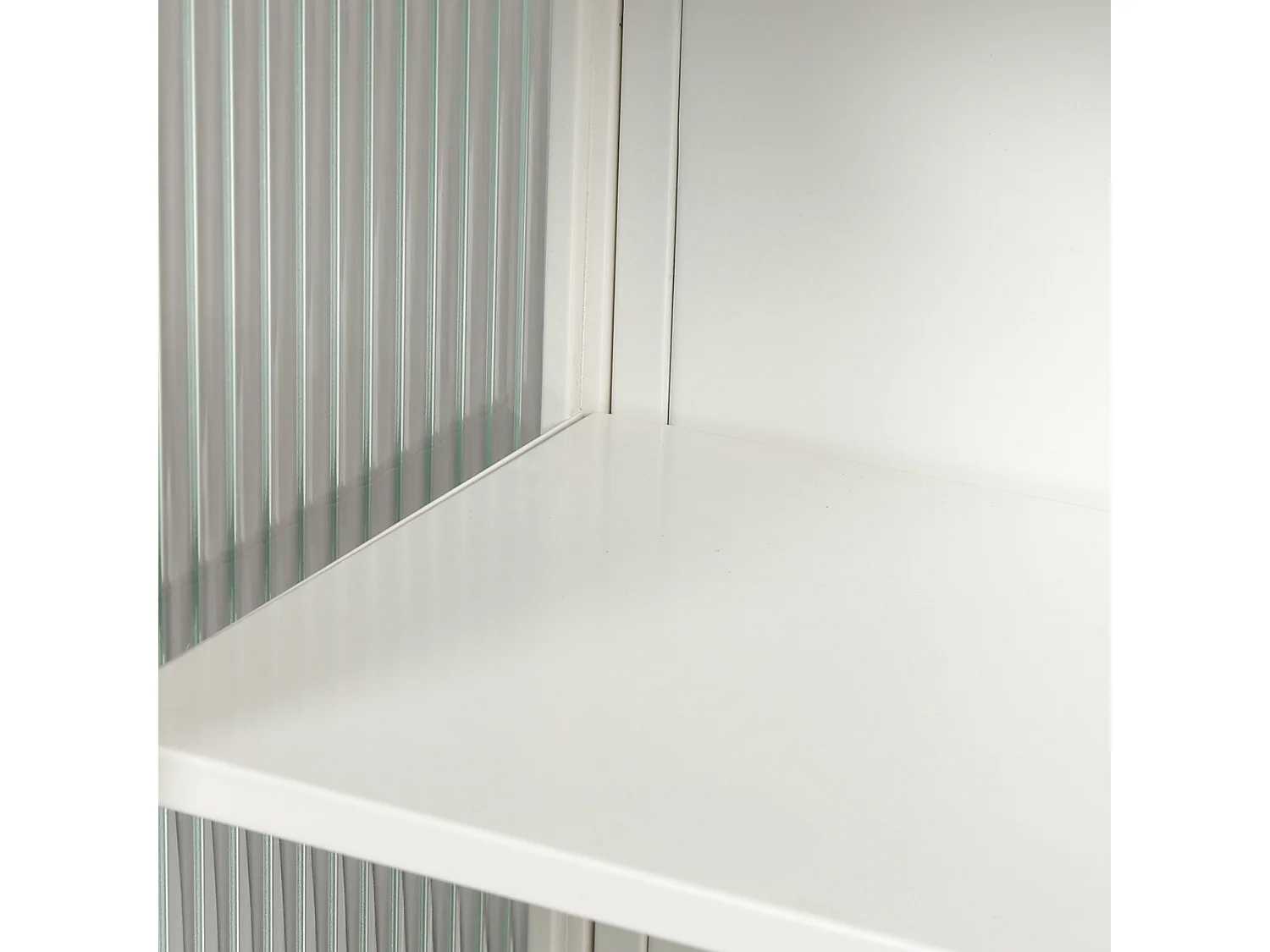 Armoire murale 70 cm avec 2 portes vitrées et 3 niveaux - Blanc