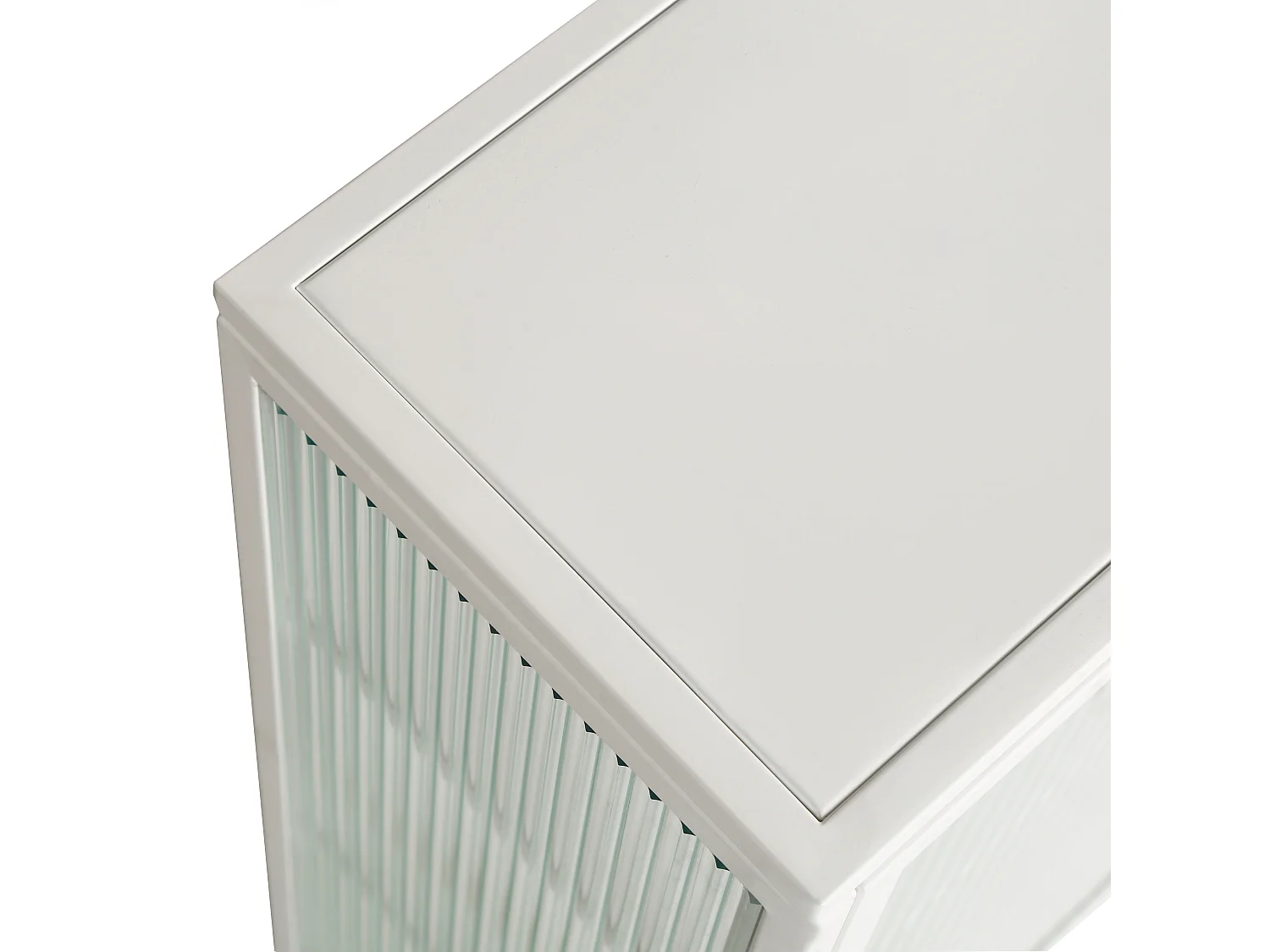 Armoire murale 70 cm avec 2 portes vitrées et 3 niveaux - Blanc