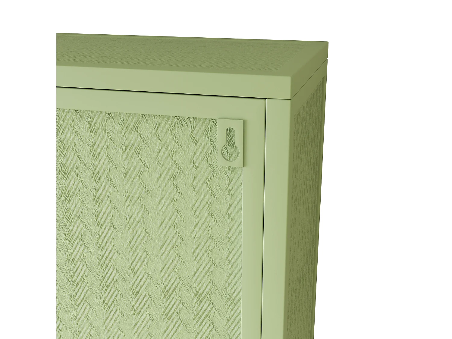 Armoire murale avec 2 portes vitrées - Motif tissé , vert
