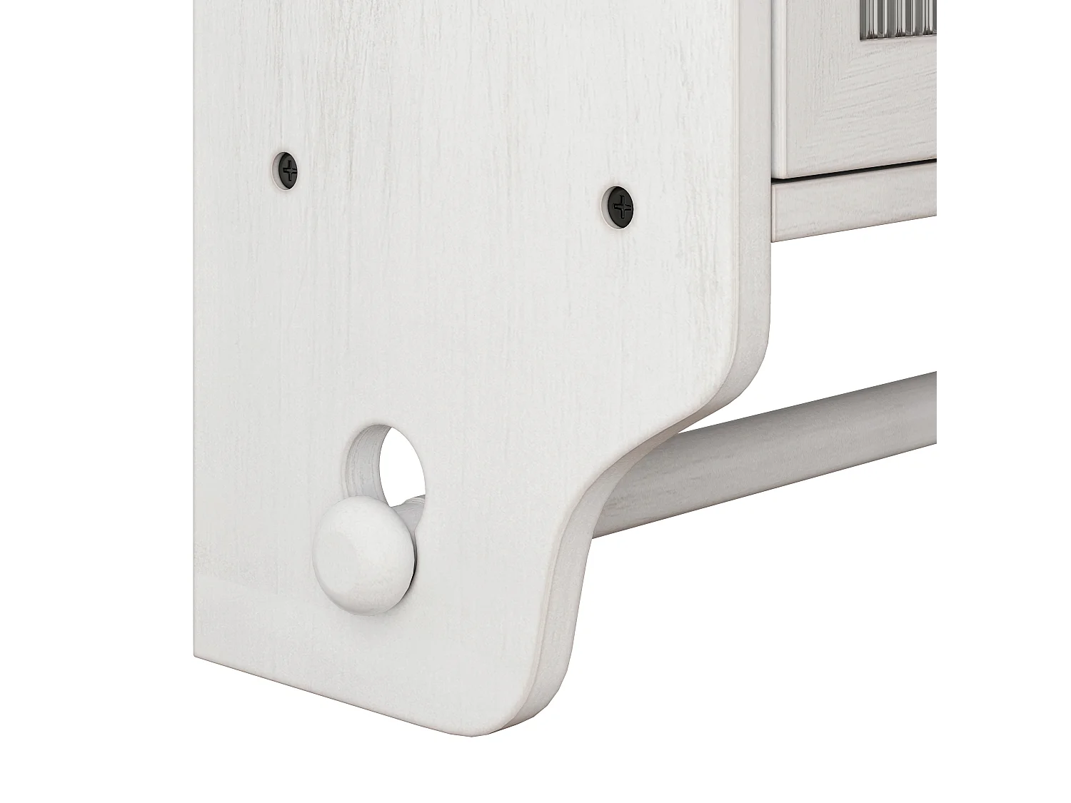 Armoire murale vintage avec 2 portes, 3 étagères - Bois + verre - Blanc