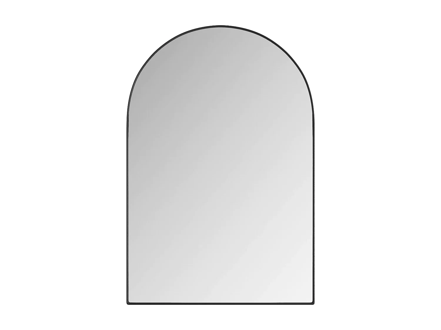 Miroir arquée avec rangement caché - Cadre en métal - Noir