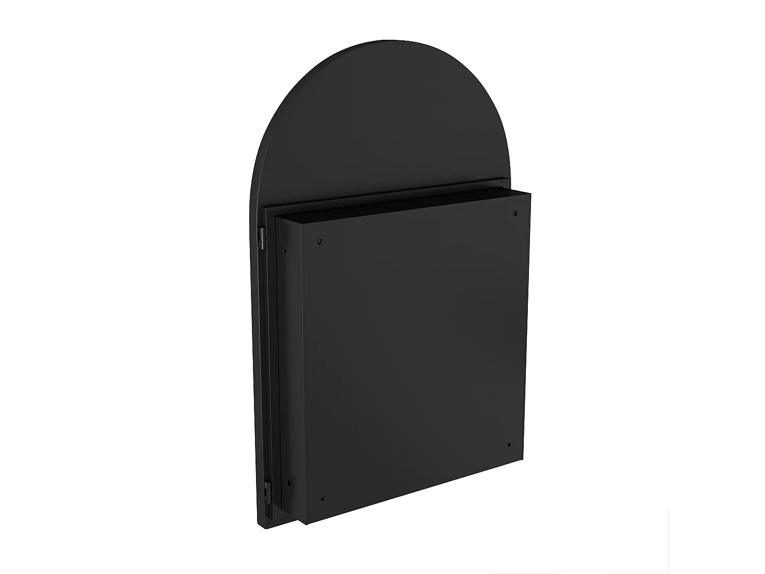 Miroir arquée avec rangement caché - Cadre en métal - Noir