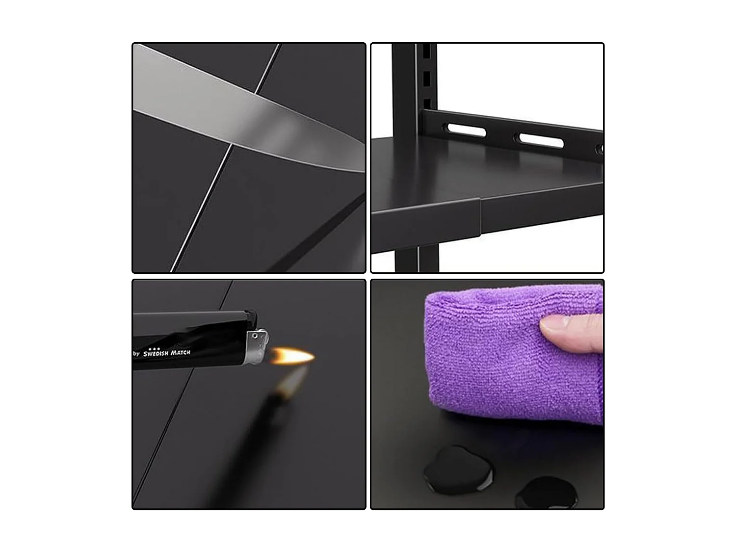 Étagère micro-ondes cuisine extensible noire et épaisse